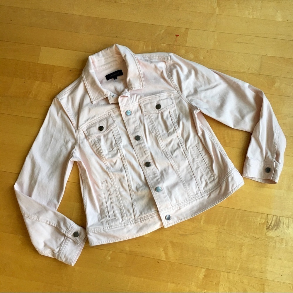 Talbots Jean Jacket, Cotton, Lightweight, Pastel Pink, Size L - Picture 3 of 17